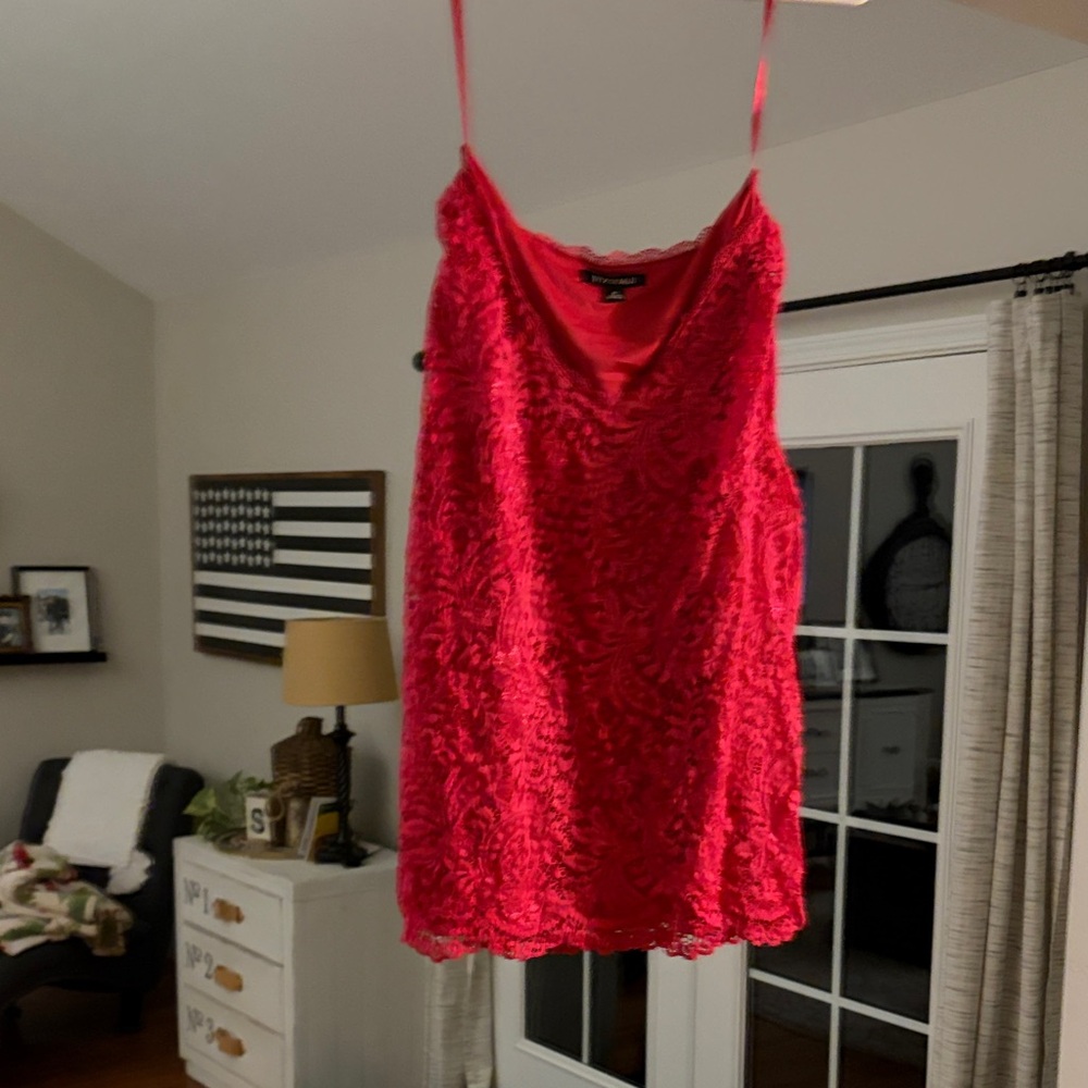 Vibrant Red Lace Tank Top Rox & Ali M